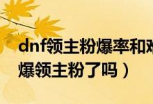 dnf领主粉爆率和难度有关吗（dnf现在不能爆领主粉了吗）