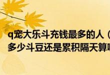 q宠大乐斗充钱最多的人（q宠大乐斗达人活动是一次性使用多少斗豆还是累积隔天算啊）