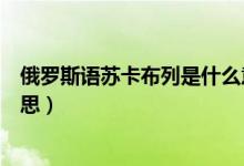 俄罗斯语苏卡布列是什么意思（互联网上的苏卡布列什么意思）