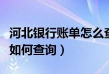 河北银行账单怎么查（河北银行信用卡的账单如何查询）