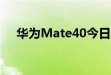 华为Mate40今日发布（新机售价多少）