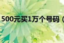 500元买1万个号码（电话营销一天呼800通）