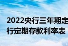 2022央行三年期定期存款利率一览表-目前央行定期存款利率表