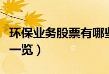 环保业务股票有哪些（相关环保业务股票龙头一览）