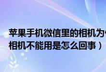 苹果手机微信里的相机为什么不能用怎么办（苹果手机微信相机不能用是怎么回事）