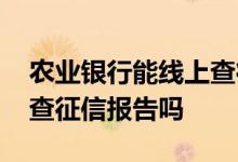 农业银行能线上查征信报告吗 农业银行可以查征信报告吗