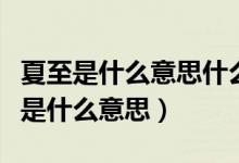 夏至是什么意思什么时候入伏（夏日中的入伏是什么意思）