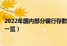 2022年国内部分银行存款利率表调整（各大银行存款利率表一览）