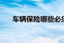 车辆保险哪些必须买（推荐以下几种）