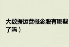 大数据运营概念股有哪些（大数据运营板块股票名单你看懂了吗）