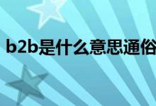 b2b是什么意思通俗易懂（b2b是什么意思）