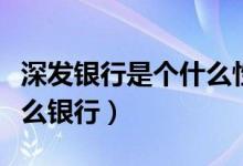 深发银行是个什么性质的银行（深发银行是什么银行）