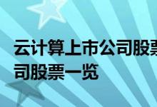 云计算上市公司股票龙头有哪些云计算上市公司股票一览