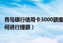 青岛银行信用卡3000额度能提多少额度（青岛银行信用卡如何进行提额）
