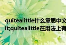 quitealittle什么意思中文（quitealot;quiteafew;quiteabit;quitealittle在用法上有什么区别）