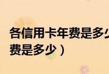 各信用卡年费是多少钱（上饶银行信用卡的年费是多少）
