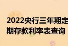 2022央行三年期定期存款利率一览表-央行定期存款利率表查询