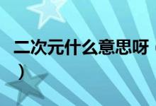 二次元什么意思呀（谁知道二次元是什么意思）