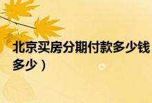 北京买房分期付款多少钱（北京银行信用卡买房分期利息是多少）