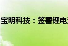宝明科技：签署锂电池复合铜箔项目投资合同