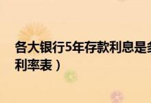 各大银行5年存款利息是多少（2022各地银行5年定期存款利率表）