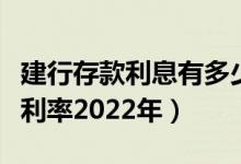 建行存款利息有多少（建设银行大额定期存款利率2022年）