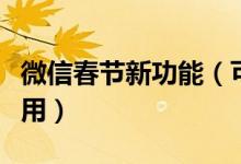 微信春节新功能（可定制特色红包封面春节使用）