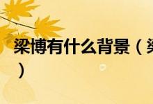 梁博有什么背景（梁博的父亲是做什么工作的）