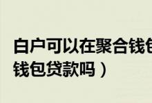 白户可以在聚合钱包贷款吗（白户可以在聚合钱包贷款吗）
