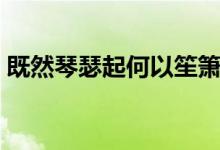 既然琴瑟起何以笙箫默（这句话是什么意思）