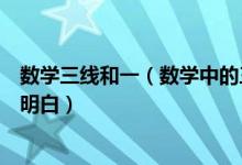 数学三线和一（数学中的三线合一是什么意思要求详细简单明白）