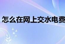 怎么在网上交水电费（有哪几种交费的方式）