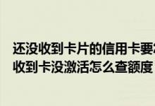 还没收到卡片的信用卡要怎么查额度（大连银行信用卡还没收到卡没激活怎么查额度）