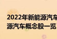 2022年新能源汽车板块龙头股有哪些（新能源汽车概念股一览）