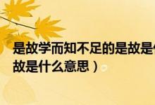 是故学而知不足的是故是什么意思（是故学然后知不足的是故是什么意思）