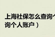 上海社保怎么查询个人缴纳（上海社保怎么查询个人账户）