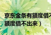 京东金条有额度借不出来怎么办（京东金条有额度借不出来）