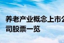 养老产业概念上市公司有哪些养老产业上市公司股票一览
