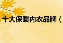 十大保暖内衣品牌（保暖内衣什么牌子的好）