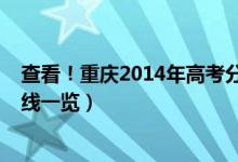 查看！重庆2014年高考分数线多少（重庆2014年高考分数线一览）
