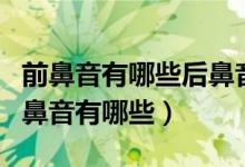 前鼻音有哪些后鼻音有哪些（前鼻音有哪些后鼻音有哪些）