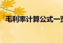毛利率计算公式一览表（毛利率计算公式）