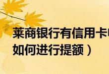 莱商银行有信用卡申请吗?（莱商银行信用卡如何进行提额）