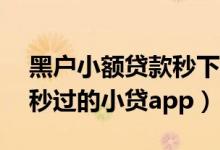 黑户小额贷款秒下1000元2019（2019黑户秒过的小贷app）