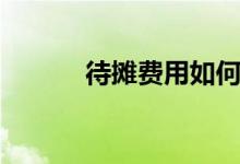 待摊费用如何摊销（待摊费用）