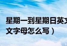 星期一到星期日英文字母（星期一到星期日英文字母怎么写）