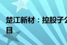 楚江新材：控股子公司拟投建碳化钽产业化项目