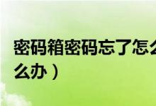 密码箱密码忘了怎么办呢（密码箱密码忘了怎么办）