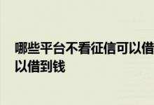 哪些平台不看征信可以借到钱2021年 哪些平台不看征信可以借到钱