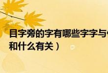目字旁的字有哪些字字与什么有关（带目字旁的汉字大多都和什么有关）